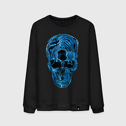 Свитшот хлопковый мужской Skull - illusion, цвет: черный