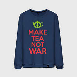 Свитшот хлопковый мужской Make tea not war, цвет: тёмно-синий