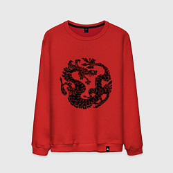 Свитшот хлопковый мужской Китайский древний дракон, цвет: красный