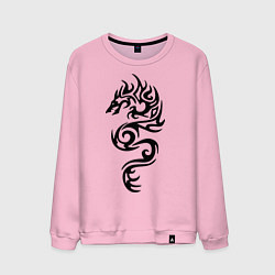 Свитшот хлопковый мужской Татуировка - дракон, цвет: светло-розовый