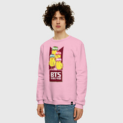 Свитшот хлопковый мужской BTS Чики, цвет: светло-розовый — фото 2