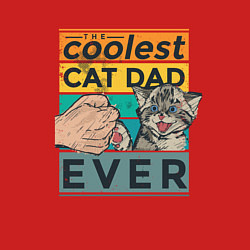 Свитшот хлопковый мужской Coolest Cat Dad Ever, цвет: красный — фото 2