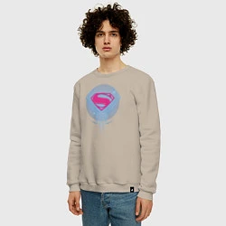 Свитшот хлопковый мужской Superman, цвет: миндальный — фото 2