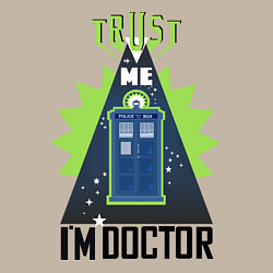 Свитшот хлопковый мужской Trust me, i'm doctor who, цвет: миндальный — фото 2