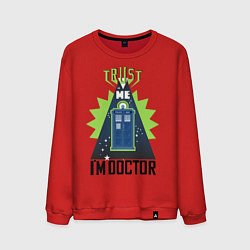 Свитшот хлопковый мужской Trust me, i'm doctor who, цвет: красный