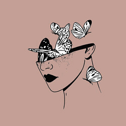 Свитшот хлопковый мужской Девушка с бабочками, цвет: пыльно-розовый — фото 2