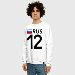 Свитшот хлопковый мужской RUS 12, цвет: белый — фото 2