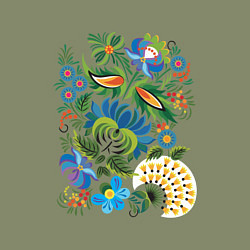 Свитшот хлопковый мужской Славянский орнамент, цвет: авокадо — фото 2