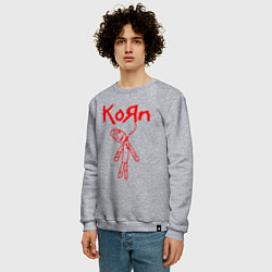 Свитшот хлопковый мужской Korn цвета меланж — фото 2