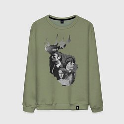 Свитшот хлопковый мужской Hannibal, цвет: авокадо