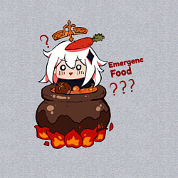 Свитшот хлопковый мужской Genshin Impact Paimon food, цвет: меланж — фото 2