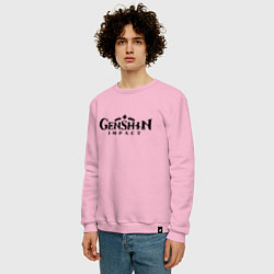 Свитшот хлопковый мужской Genshin Impact Logo Z, цвет: светло-розовый — фото 2