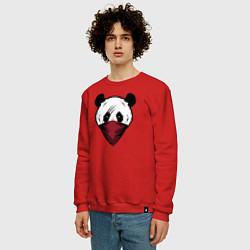 Свитшот хлопковый мужской Панда со шрамом, цвет: красный — фото 2