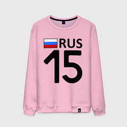 Свитшот хлопковый мужской RUS 15, цвет: светло-розовый