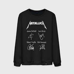 Свитшот хлопковый мужской METALLICA АВТОГРАФЫ, цвет: черный