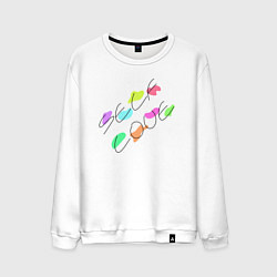 Свитшот хлопковый мужской Self Love, цвет: белый