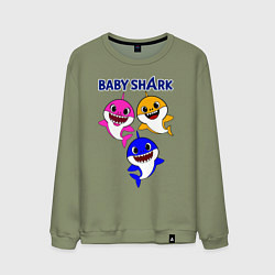 Свитшот хлопковый мужской Baby Shark, цвет: авокадо