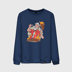 Свитшот хлопковый мужской Барбекю Хипстер, цвет: тёмно-синий