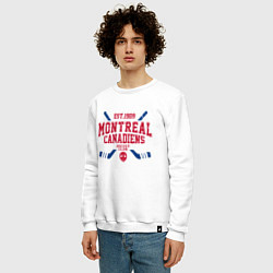 Свитшот хлопковый мужской Монреаль Канадиенс, цвет: белый — фото 2
