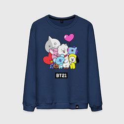 Свитшот хлопковый мужской BT21, цвет: тёмно-синий