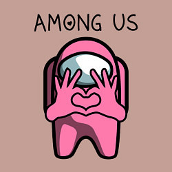 Свитшот хлопковый мужской AMONG US - СЕРДЕЧКО, цвет: пыльно-розовый — фото 2