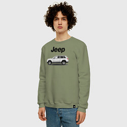 Свитшот хлопковый мужской Jeep, цвет: авокадо — фото 2