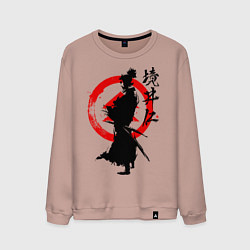 Свитшот хлопковый мужской Ghost of Tsushima, цвет: пыльно-розовый