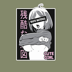 Свитшот хлопковый мужской Cute girl, цвет: авокадо — фото 2