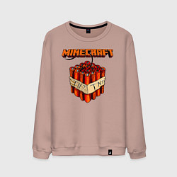 Свитшот хлопковый мужской Minecraft, цвет: пыльно-розовый
