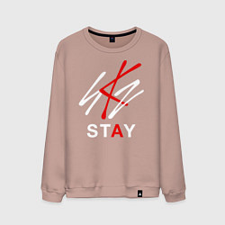 Свитшот хлопковый мужской STRAY KIDS, цвет: пыльно-розовый
