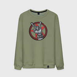 Свитшот хлопковый мужской Johnny Silverhand 01, цвет: авокадо