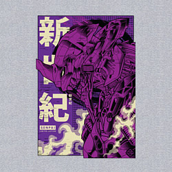 Свитшот хлопковый мужской Evangelion Eva-01, цвет: меланж — фото 2