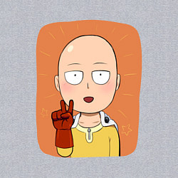 Свитшот хлопковый мужской Сайтама One Punch Man, цвет: меланж — фото 2