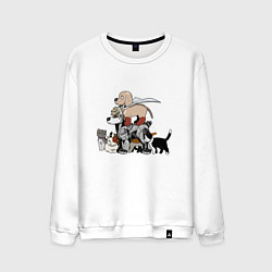 Свитшот хлопковый мужской One Punch Man, цвет: белый