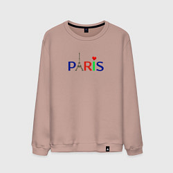 Свитшот хлопковый мужской Paris, цвет: пыльно-розовый