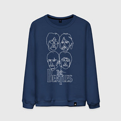 Свитшот хлопковый мужской The Beatles одной линией, цвет: тёмно-синий