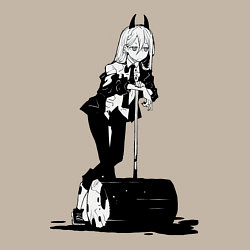 Свитшот хлопковый мужской Человек бензопила Пауэр, цвет: миндальный — фото 2