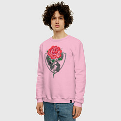 Свитшот хлопковый мужской Skull&Rose, цвет: светло-розовый — фото 2