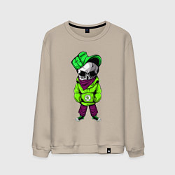 Свитшот хлопковый мужской Skoda Skull Z, цвет: миндальный