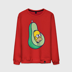 Свитшот хлопковый мужской Гомер авокадо, цвет: красный
