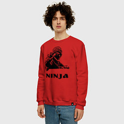 Свитшот хлопковый мужской Ninja, цвет: красный — фото 2