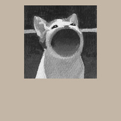 Свитшот хлопковый мужской ЧБ Pop Cat, цвет: миндальный — фото 2