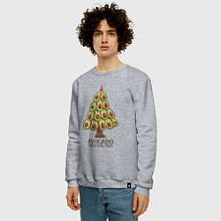 Свитшот хлопковый мужской Avocado Christmas Tree, цвет: меланж — фото 2