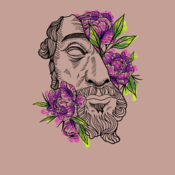 Свитшот хлопковый мужской Sculpture and flowers, цвет: пыльно-розовый — фото 2