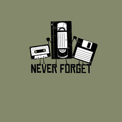 Свитшот хлопковый мужской Never Forget Эпоха VHS, цвет: авокадо — фото 2