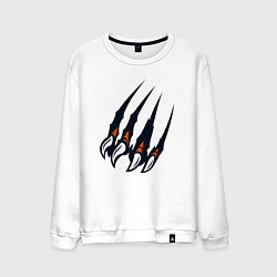 Свитшот хлопковый мужской Звериные Когти Иллюзия Beast, цвет: белый