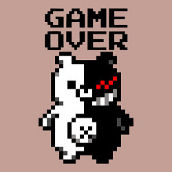 Свитшот хлопковый мужской MONOKUMA GAME OVER, цвет: пыльно-розовый — фото 2