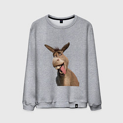 Свитшот хлопковый мужской Шрек: Осел, цвет: меланж