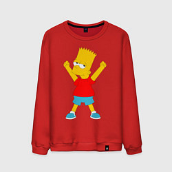 Свитшот хлопковый мужской Барт Симпсон, цвет: красный