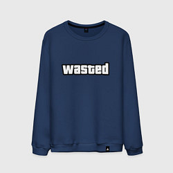Свитшот хлопковый мужской WASTED, цвет: тёмно-синий
